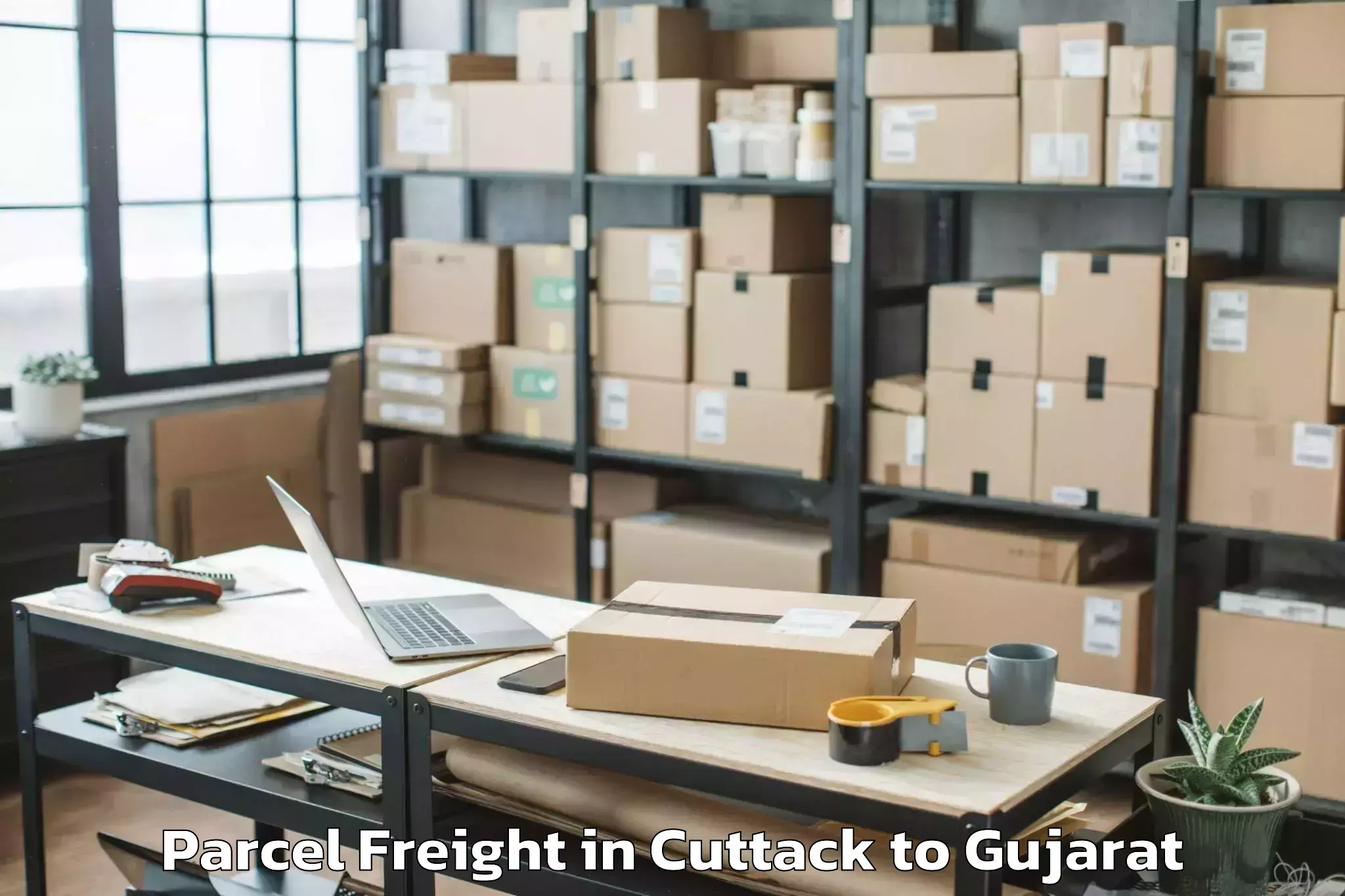 Cuttack to Delvada Parcel Freight Booking